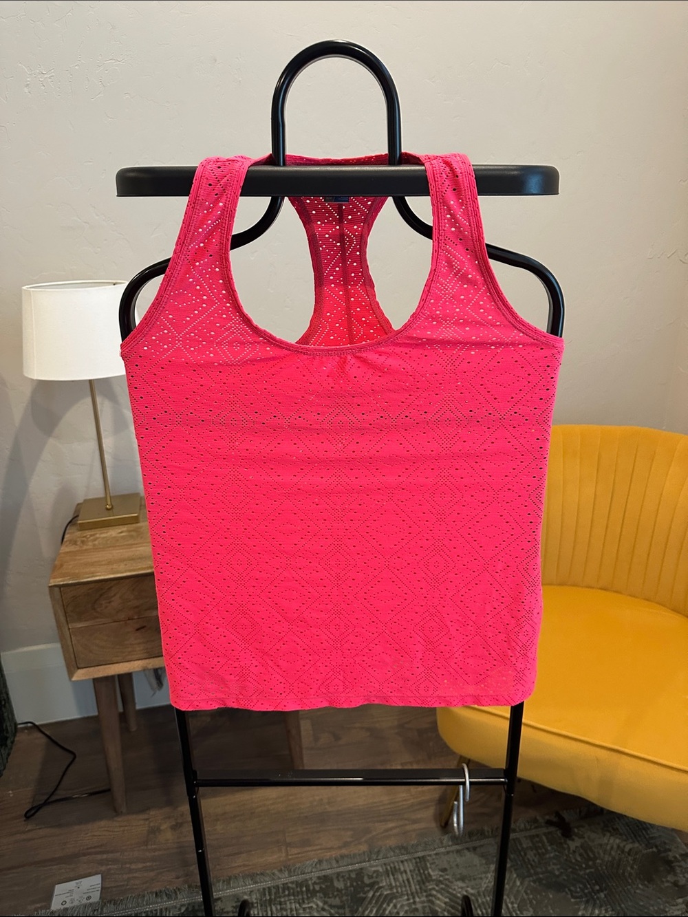 Old Navy Pink Eyelet Racerback Tank Top